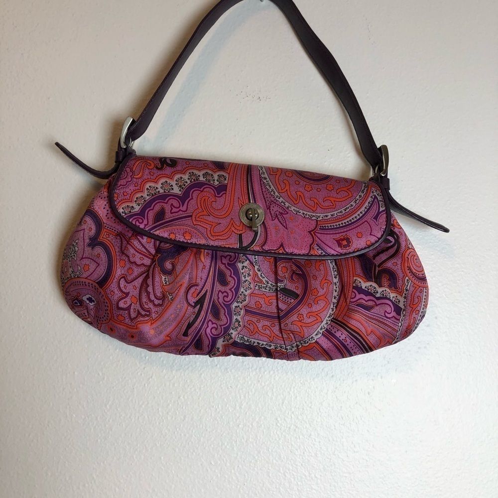 Ann Taylor Pink Paisley Pattern Handbag
